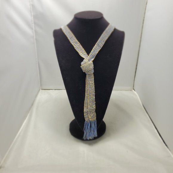 Macy's lavender seed bead with tassel scarf necklace - Picture 1 of 10